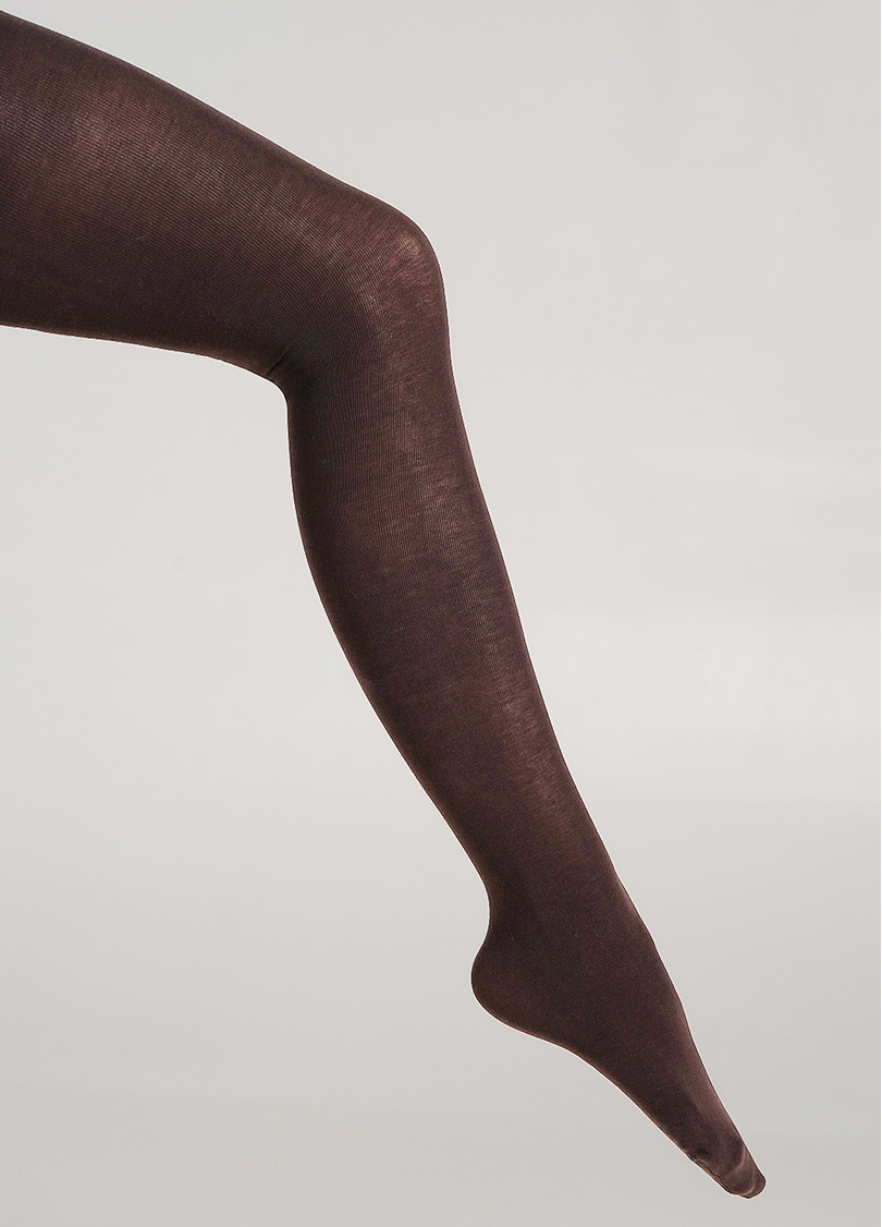 Однотонные детские колготки из хлопка ENJOY COTTON caffe (коричневый)