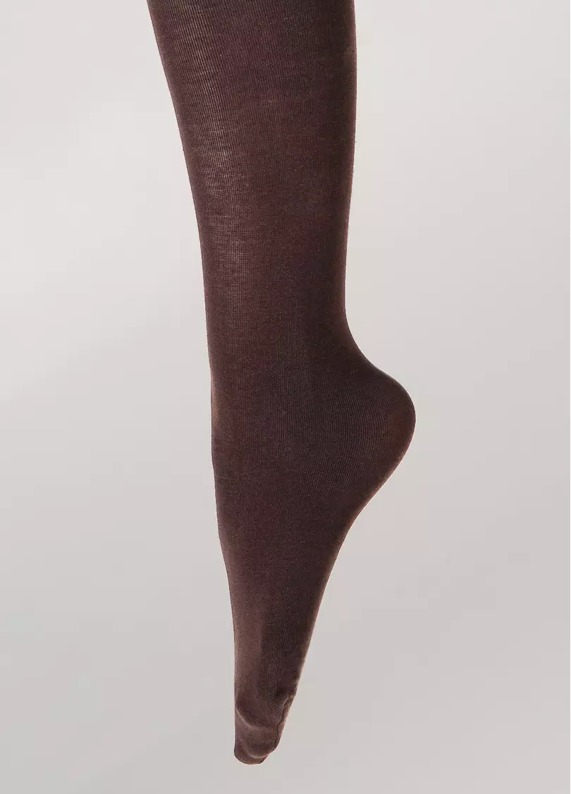 Однотонные детские колготки из хлопка ENJOY COTTON caffe (коричневый)