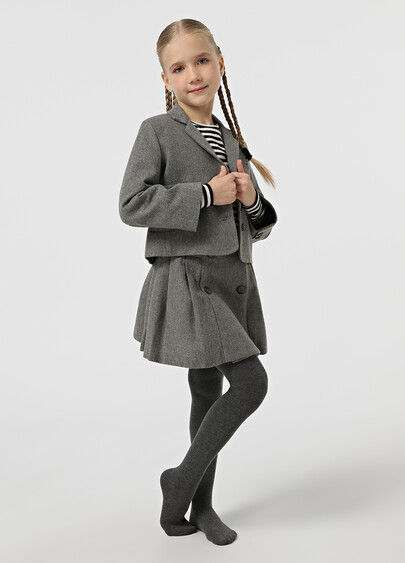 Однотонные детские колготки из хлопка ENJOY COTTON dark grey melange (серый меланж)