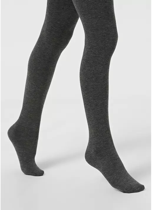 Однотонные детские колготки из хлопка ENJOY COTTON dark grey melange (серый меланж)