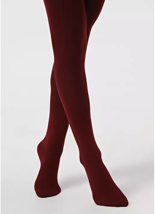 Однотонные детские колготки из хлопка ENJOY COTTON marsala (бордовый)