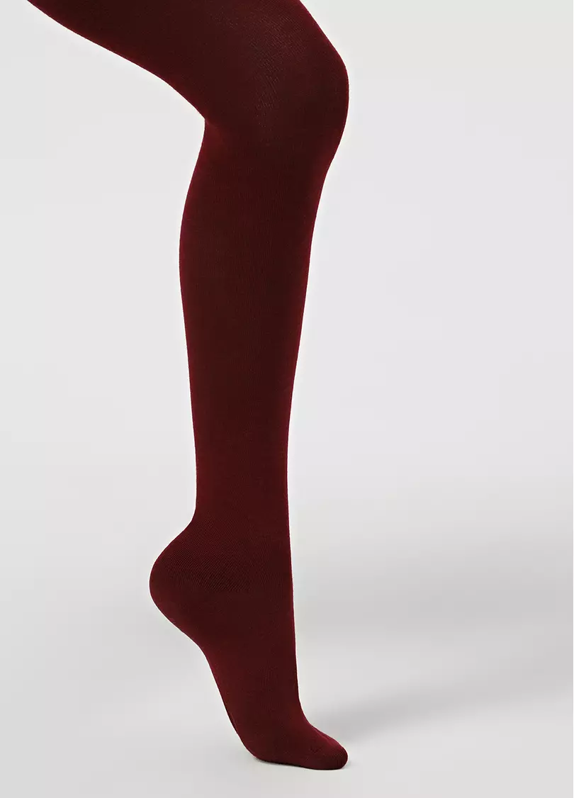 Однотонні дитячі колготки з бавовни ENJOY COTTON marsala (бордовий)