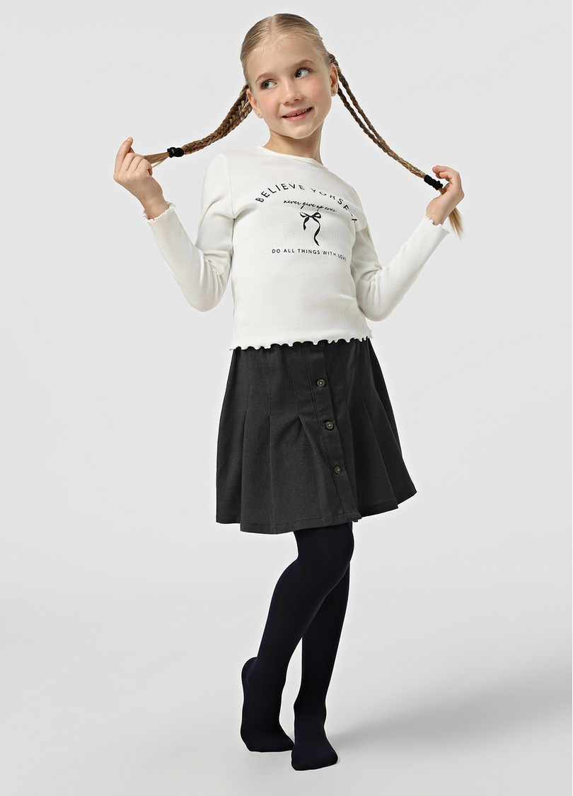 Однотонные детские колготки из хлопка ENJOY COTTON navy (синий)