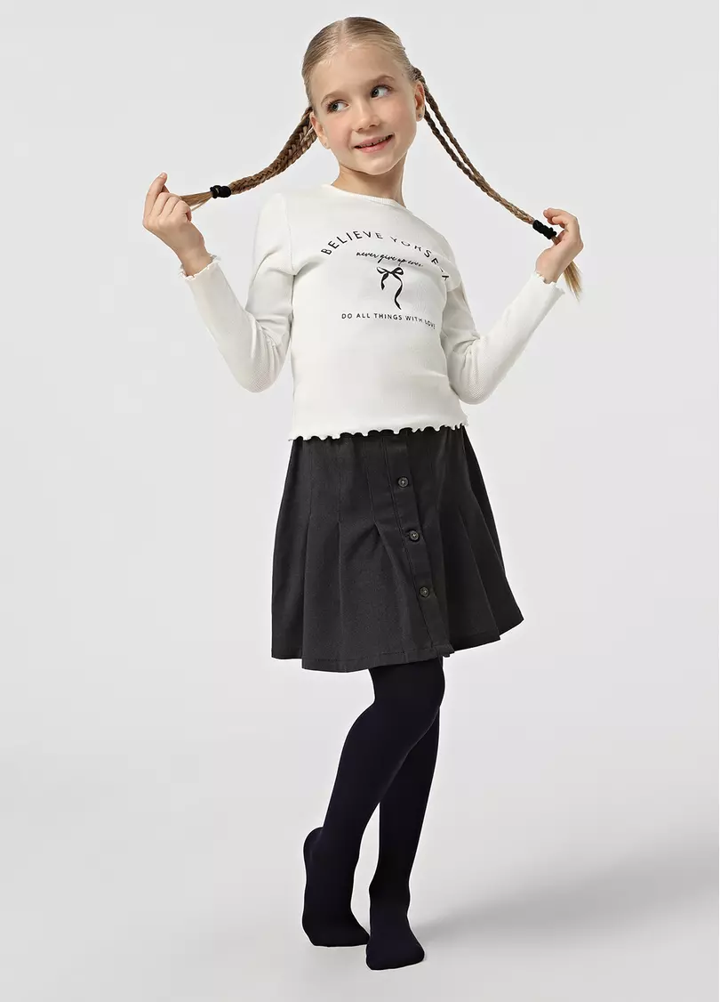 Однотонні дитячі колготки з бавовни ENJOY COTTON navy (синій)