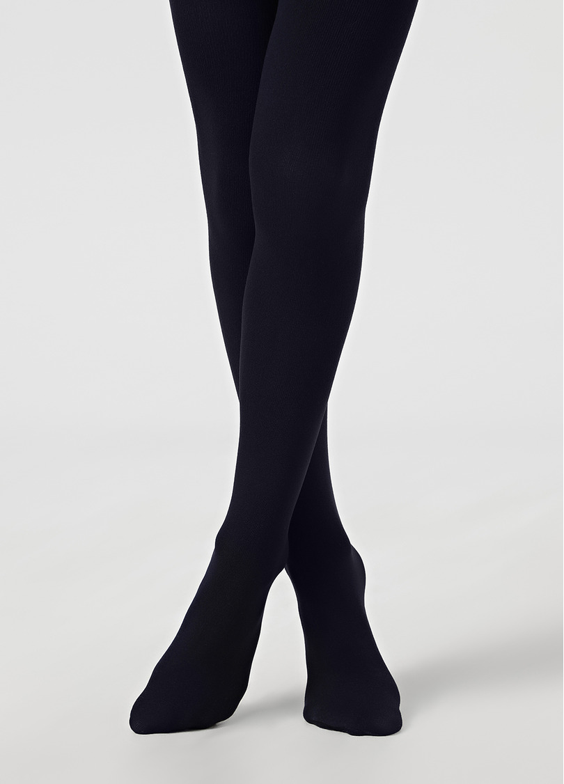 Однотонные детские колготки из хлопка ENJOY COTTON navy (синий)