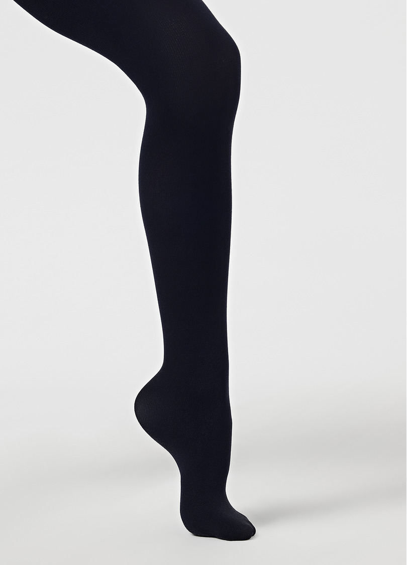 Однотонные детские колготки из хлопка ENJOY COTTON navy (синий)