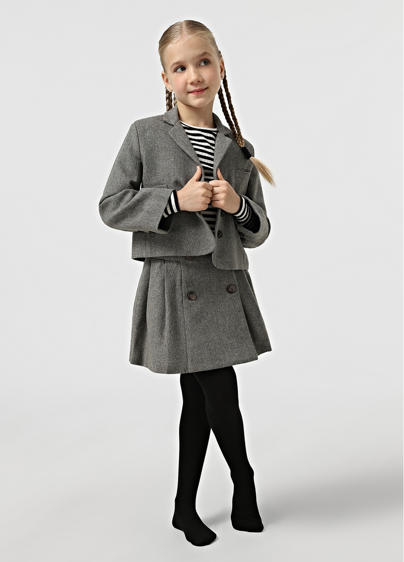 Однотонные детские колготки из хлопка ENJOY COTTON nero (черный)