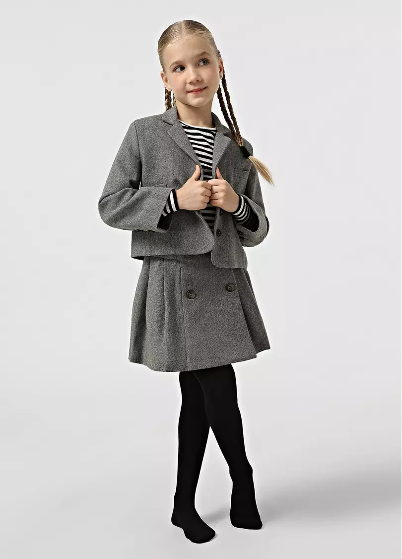 Однотонные детские колготки из хлопка ENJOY COTTON nero (черный)