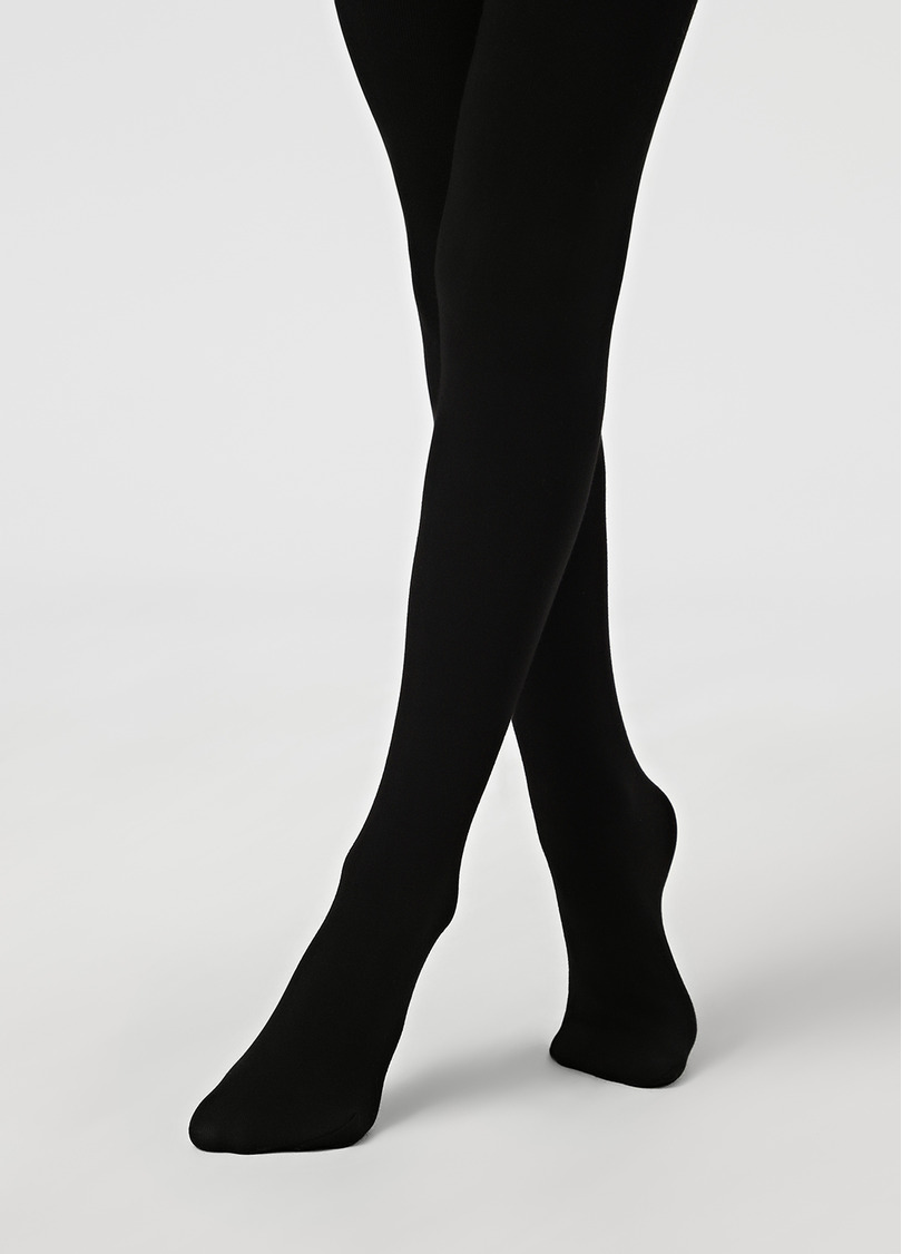 Однотонные детские колготки из хлопка ENJOY COTTON nero (черный)