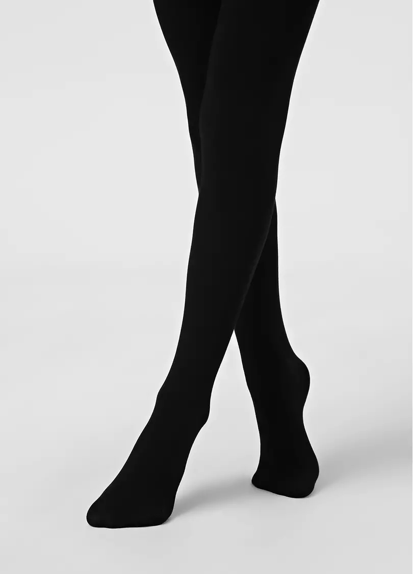 Однотонные детские колготки из хлопка ENJOY COTTON nero (черный)