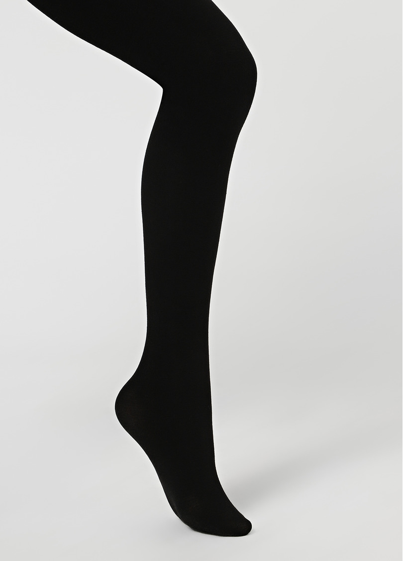 Однотонные детские колготки из хлопка ENJOY COTTON nero (черный)