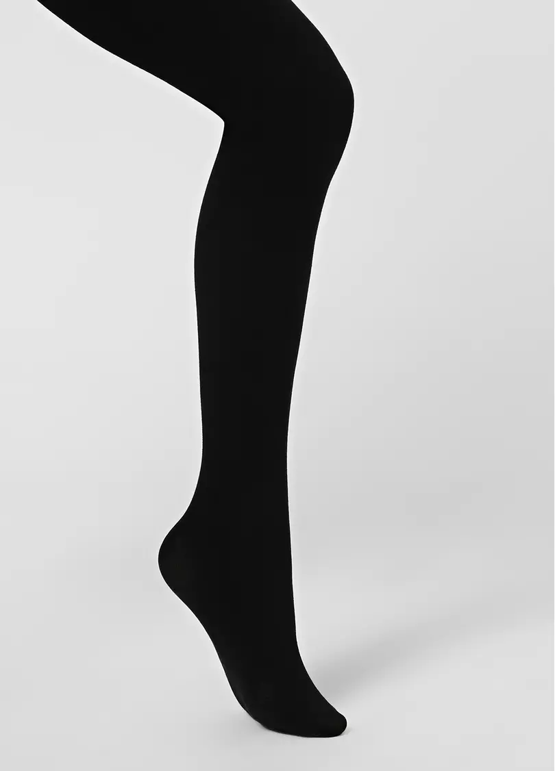 Однотонные детские колготки из хлопка ENJOY COTTON nero (черный)