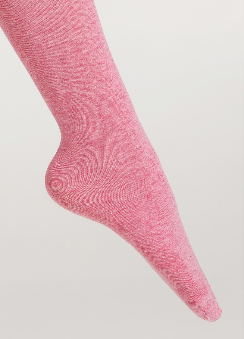 Однотонные детские колготки из хлопка ENJOY COTTON rose melange (розовый)