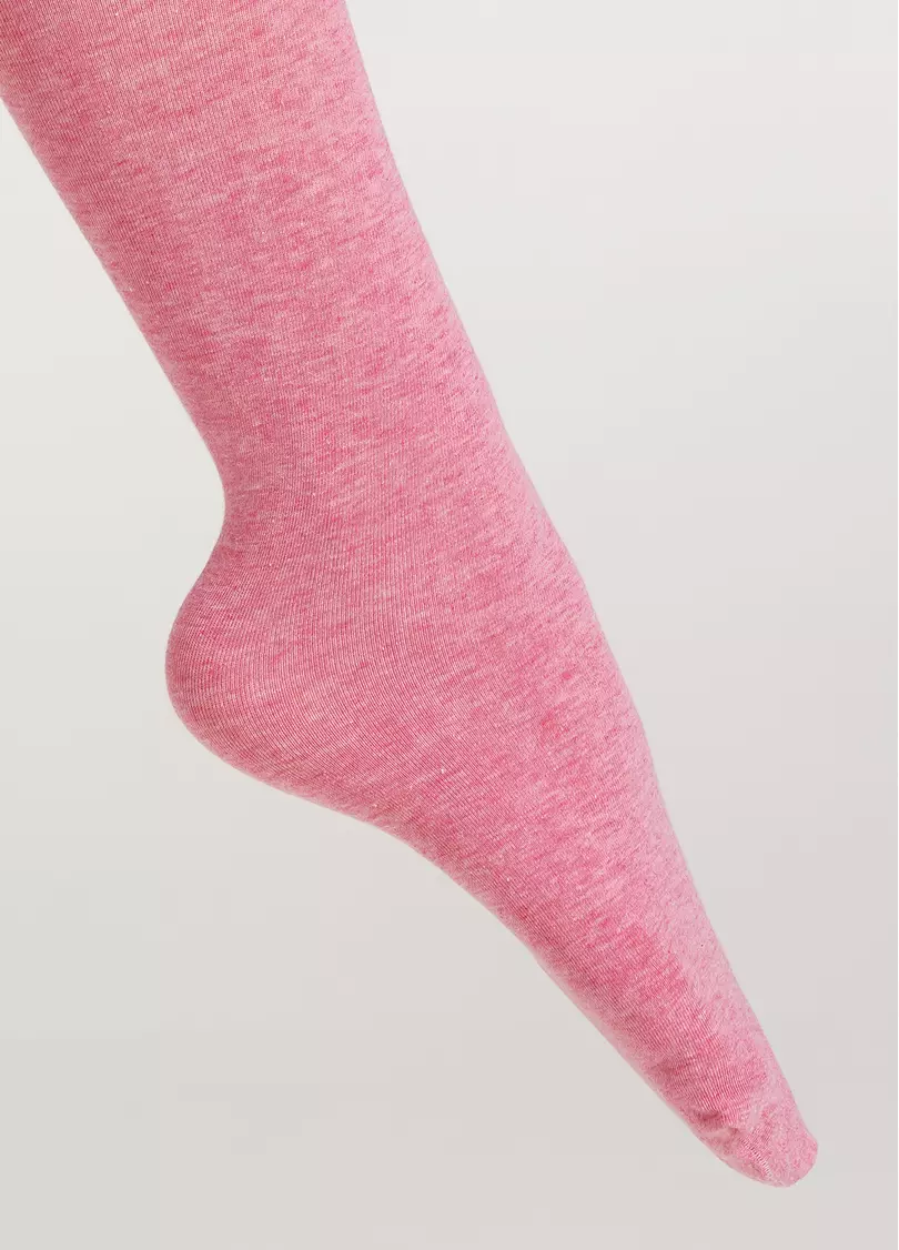 Однотонные детские колготки из хлопка ENJOY COTTON rose melange (розовый)