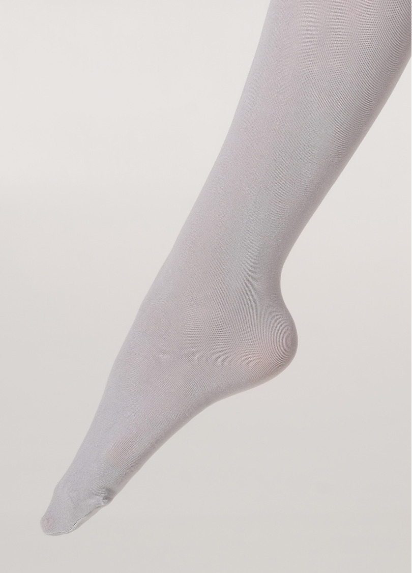 Однотонные детские колготки из хлопка ENJOY COTTON silver (серый)