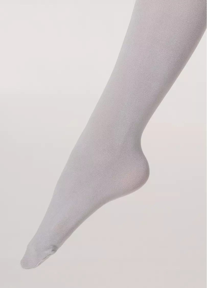 Однотонные детские колготки из хлопка ENJOY COTTON silver (серый)