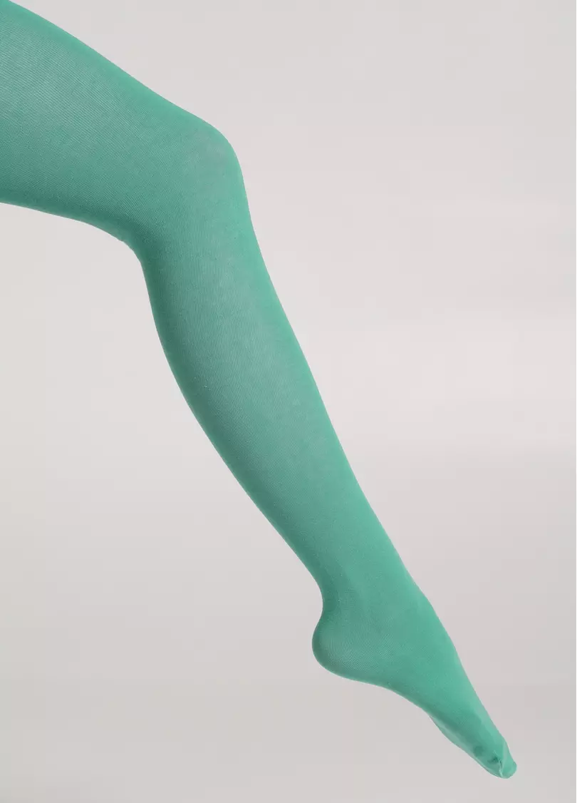 Однотонные детские колготки из хлопка ENJOY COTTON technological green (зеленый)