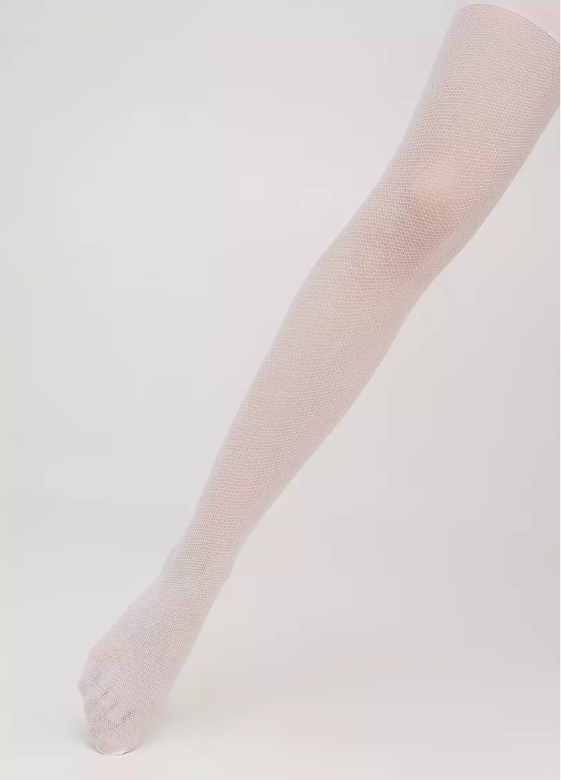 Детские колготки в сеточку HANNA 40 (1) bianco (белый)