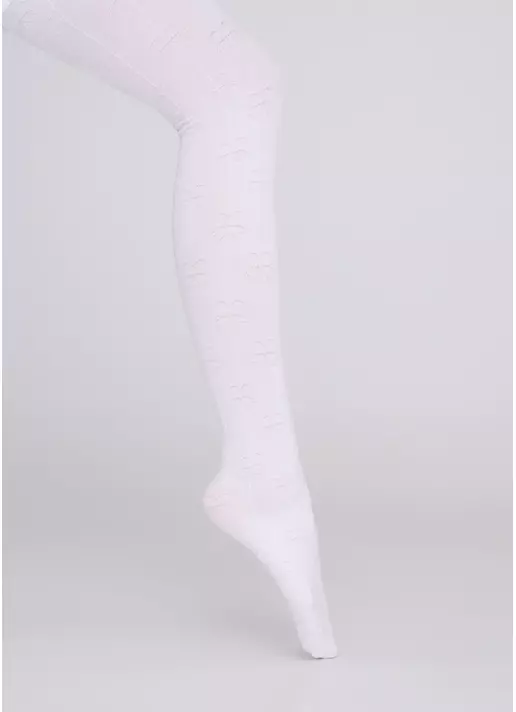 Дитячі колготки з візерунком "бантики" HOLLY SHINE 80 bianco (білий)