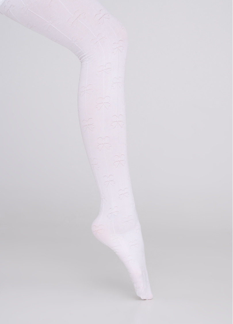 Дитячі колготки з візерунком "бантики" HOLLY SHINE 80 bianco (білий)