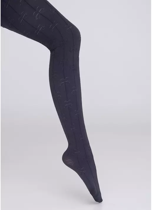 Дитячі колготки з візерунком "бантики" HOLLY SHINE 80 grigio scuro (сірий)