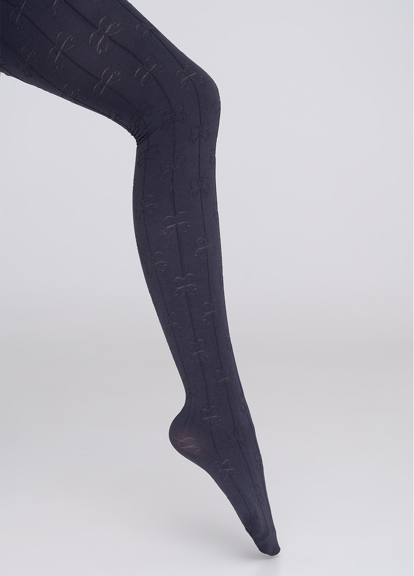 Дитячі колготки з візерунком "бантики" HOLLY SHINE 80 grigio scuro (сірий)
