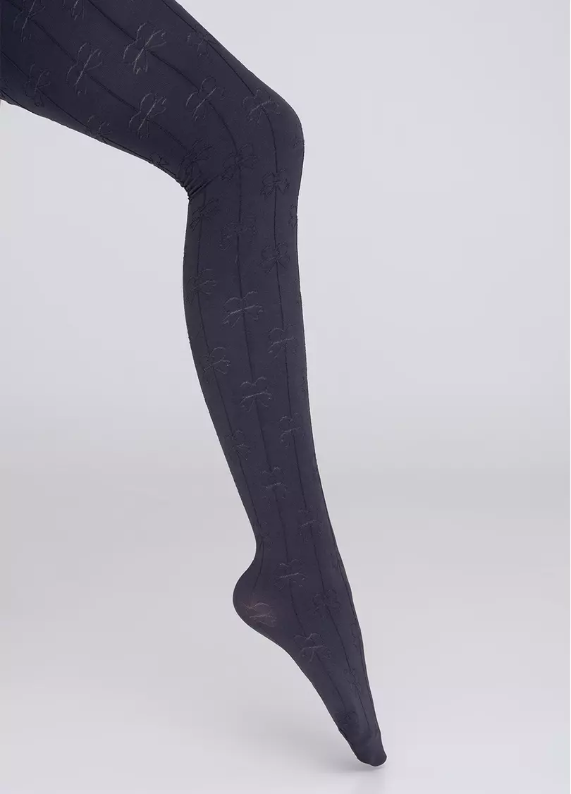 Дитячі колготки з візерунком "бантики" HOLLY SHINE 80 grigio scuro (сірий)