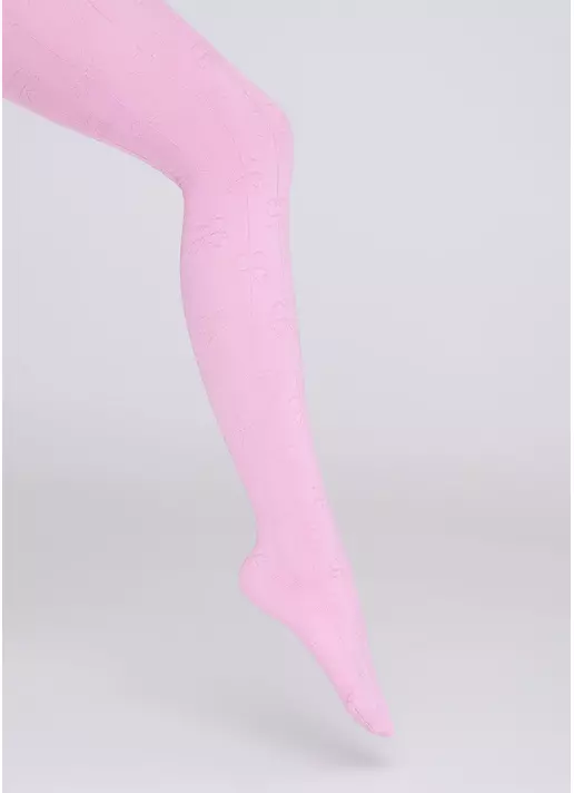 Детские колготки с узором "бантики" HOLLY SHINE 80 sweet lilac (лиловый)