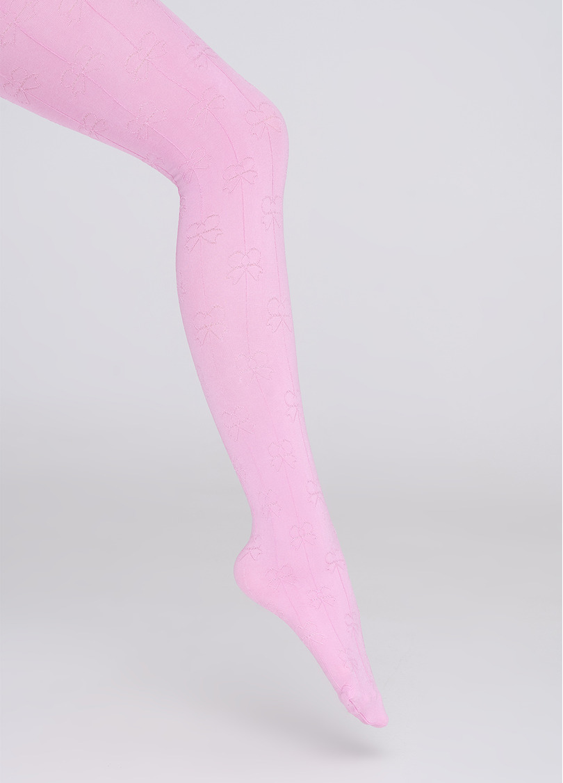 Детские колготки с узором "бантики" HOLLY SHINE 80 sweet lilac (лиловый)