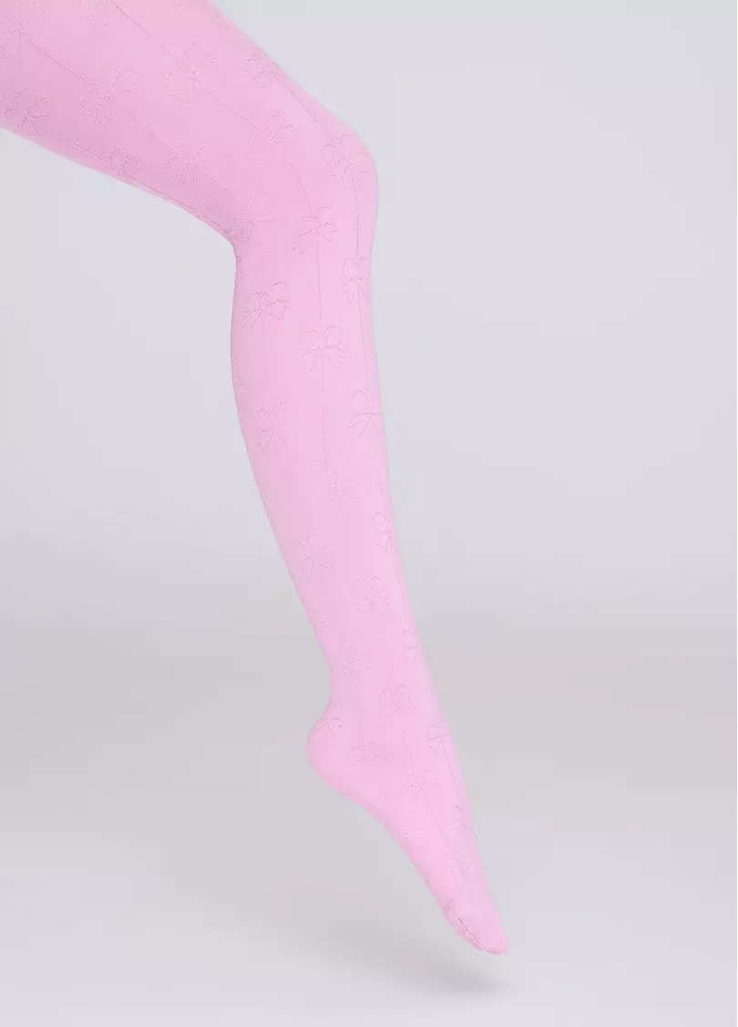 Дитячі колготки з візерунком "бантики" HOLLY SHINE 80 sweet lilac (ліловий)