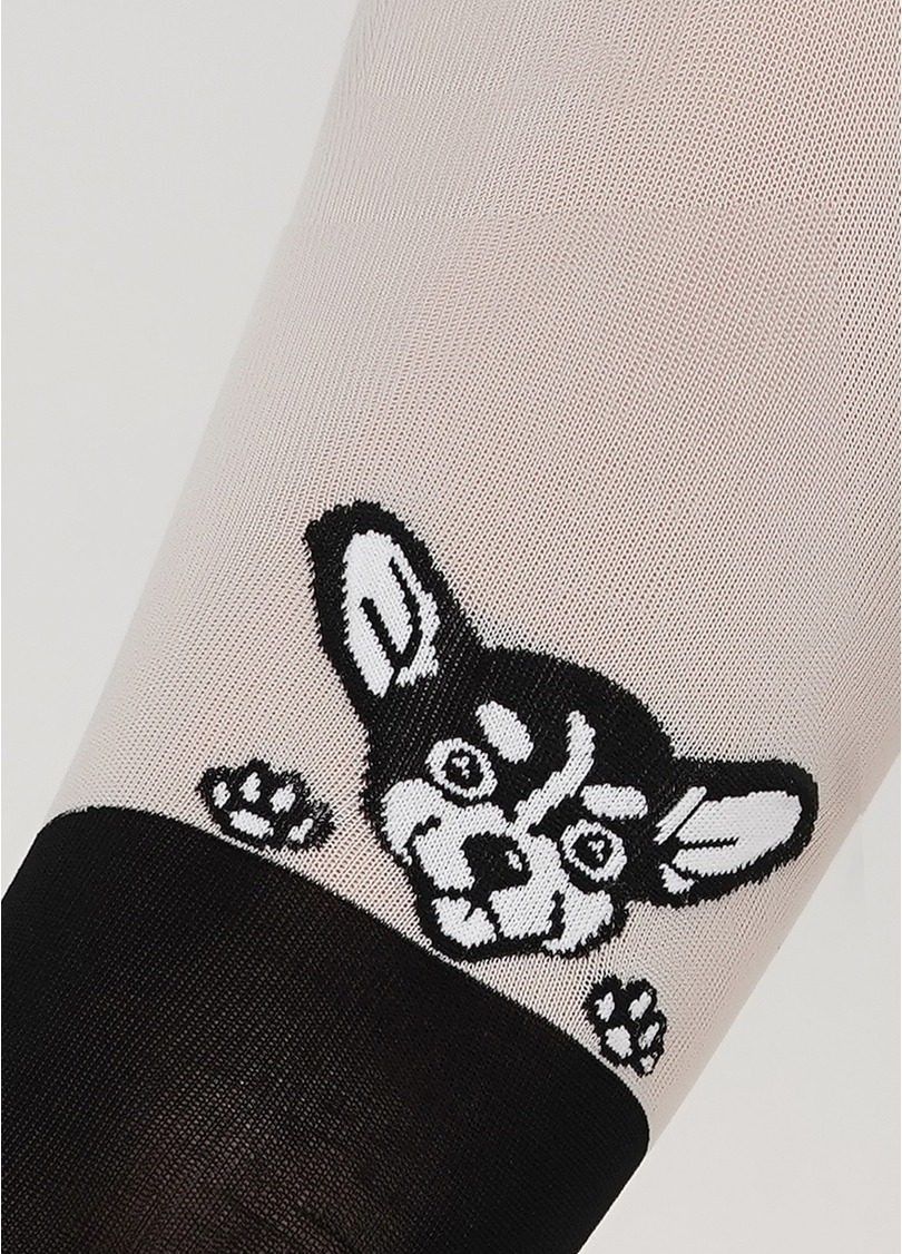 Дитячі колготки з імітацією ботфортів та з малюнком JANIS 80 panna (білий)