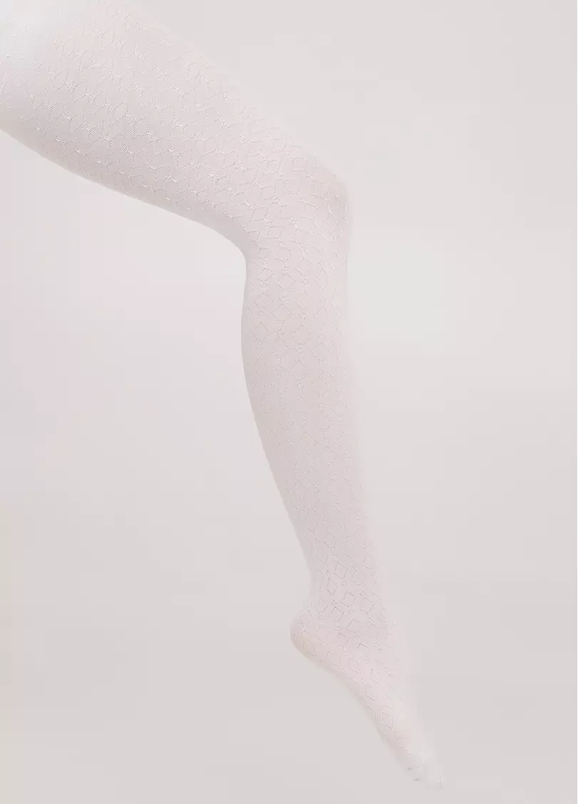 Детские колготки с объемным узором JILL 60 bianco (белый)
