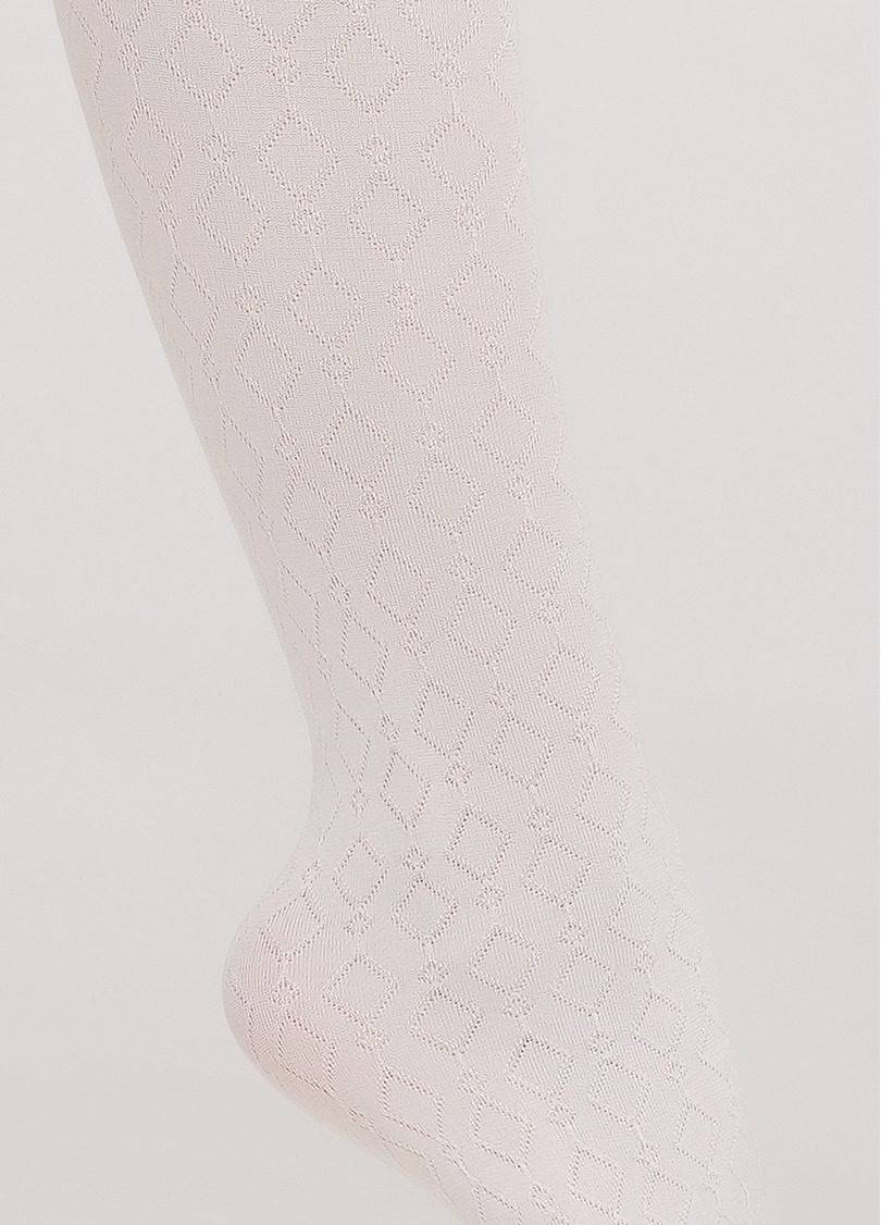 Детские колготки с объемным узором JILL 60 bianco (белый)