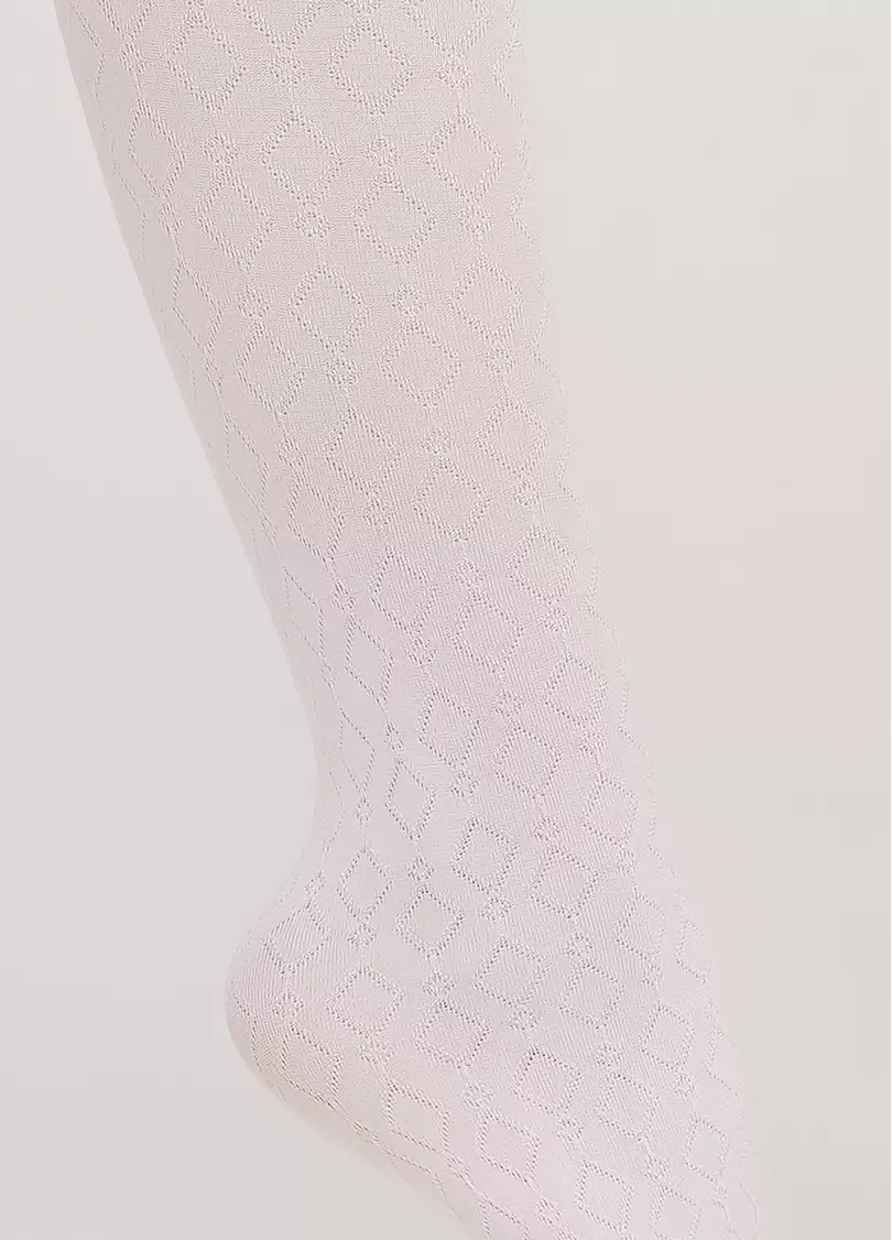 Детские колготки с объемным узором JILL 60 bianco (белый)