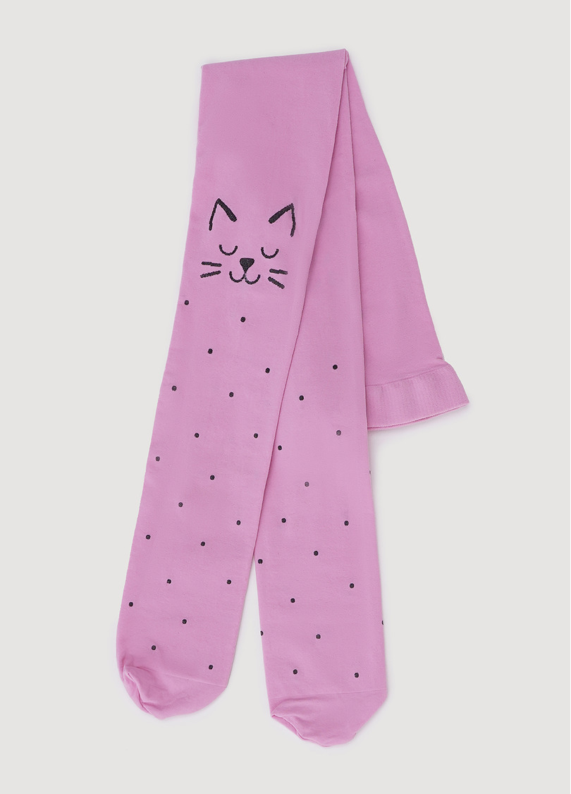 Дитячі колготки з кішками на колінах KATIE 80 (2) sweet lilac (ліловий)