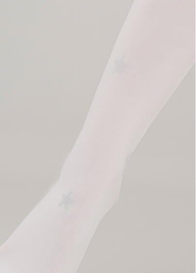 Детские колготки в звезды с люрексом KRISTAL 70 bianco (белый)