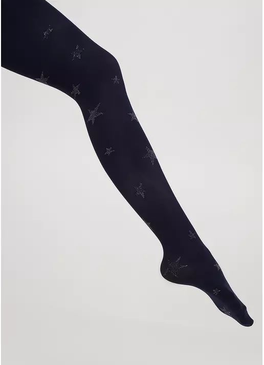 Дитячі колготки в зірки з люрексом KRISTAL 70 deep navy (синій)