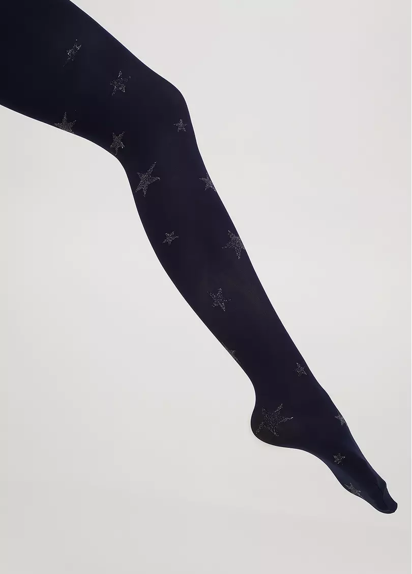 Дитячі колготки в зірки з люрексом KRISTAL 70 deep navy (синій)