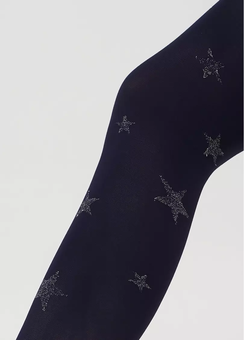 Дитячі колготки в зірки з люрексом KRISTAL 70 deep navy (синій)