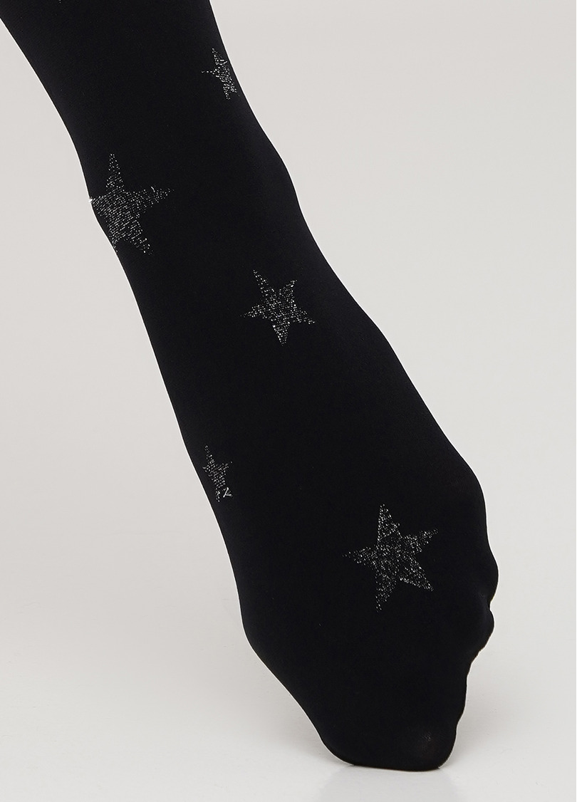Дитячі колготки в зірки з люрексом KRISTAL 70 nero (чорний)