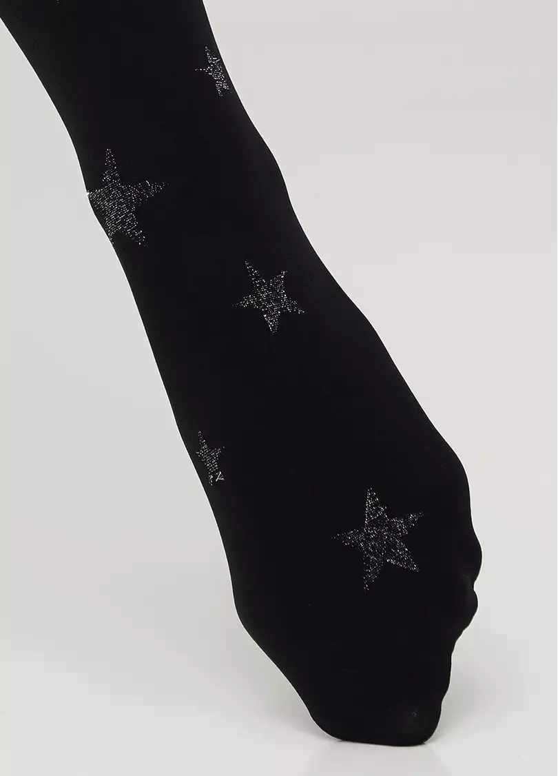 Дитячі колготки в зірки з люрексом KRISTAL 70 nero (чорний)