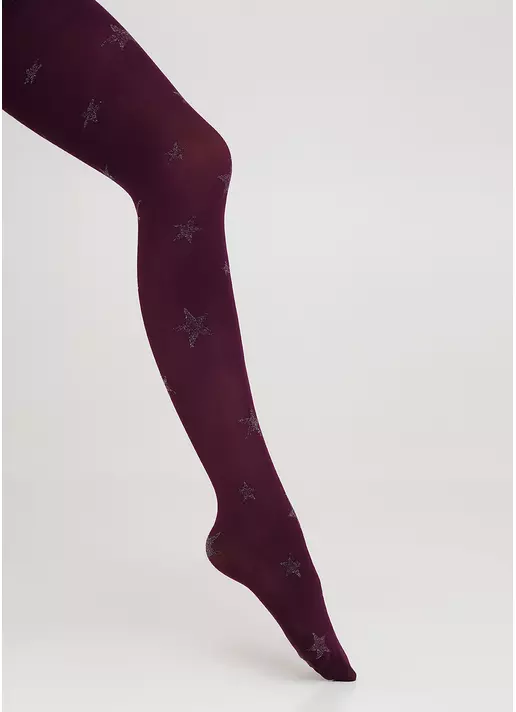 Дитячі колготки в зірки з люрексом KRISTAL 70 port wine (фіолетовий) Дитячі колготки в зірки з люрексом KRISTAL 70 port wine (фіолетовий)