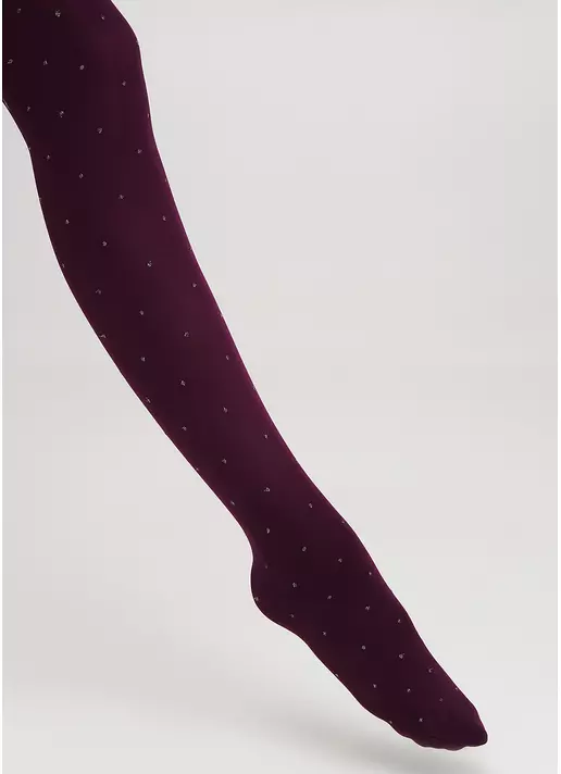 Дитячі колготки в горох KRISTAL 70 port wine (фіолетовий)