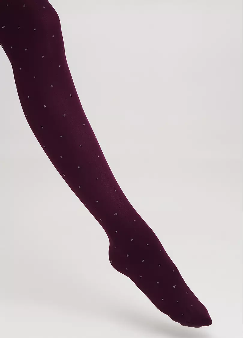 Детские колготки в горох KRISTAL 70 port wine (фиолетовый)