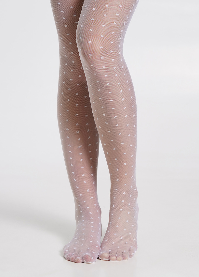 Дитячі колготки в горох LOLA 20 (3) bianco (білий)