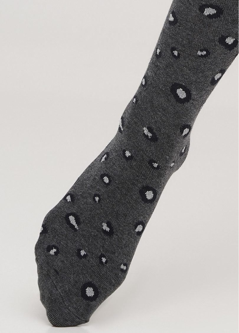 Бавовняні колготки дитячі з люрексом в плямистий принт MIA (3) MELANGE dark grey melange (сірий)