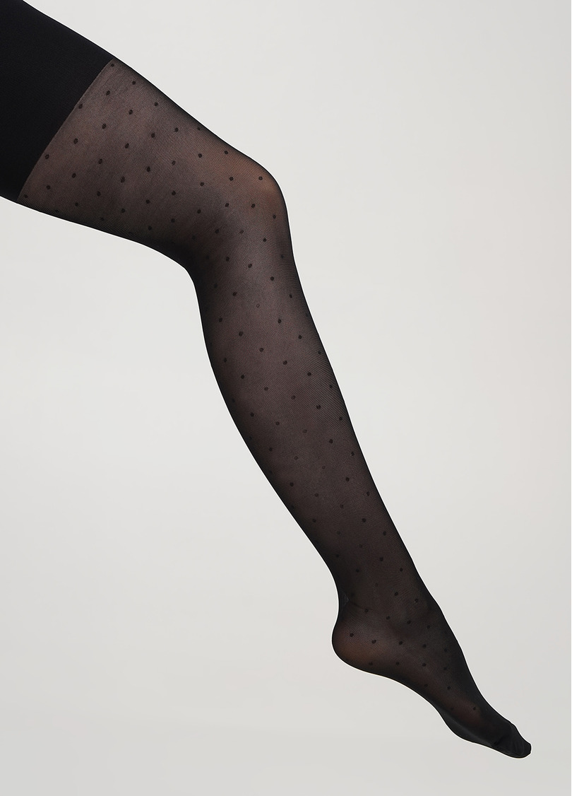 Колготки дитячі в дрібний горох MILANA 40 (1) nero (чорний)