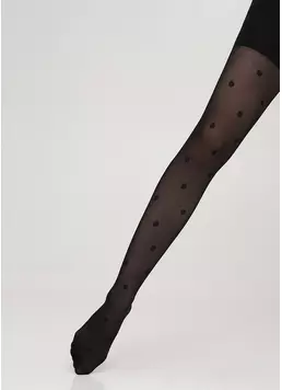 Детские капроновые колготки в горох MILANA 40 (6) nero (черный)