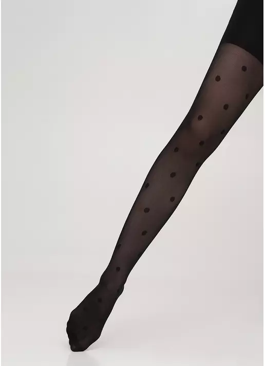 Детские капроновые колготки в горох MILANA 40 (6) nero (черный)