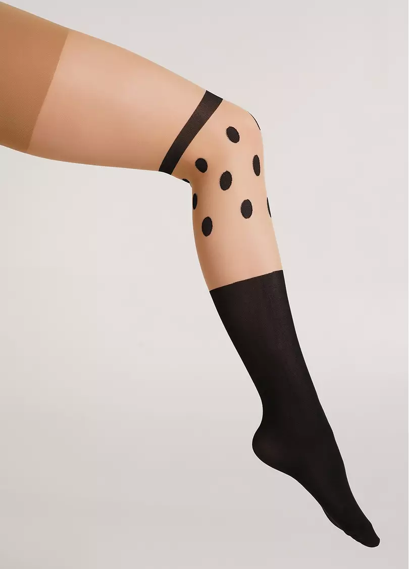 Детские колготки в горох с имитацией гольф PARIS 60 (8) daino (бежевый)